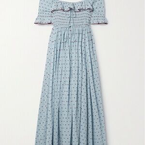 Dôen Sol Dress - Azure Swiss Dot